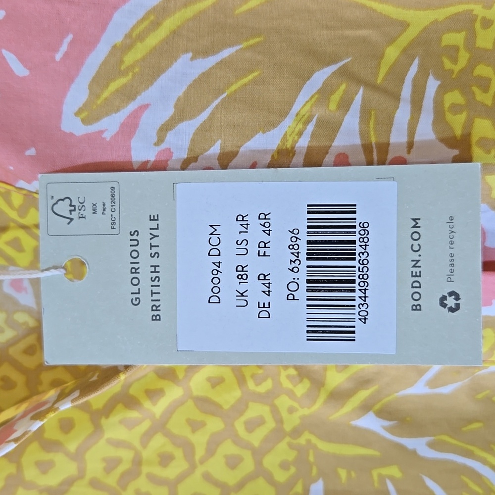 Boden Ava Tiered Maxi Dress In Pinapple Print Size 14 - Picture 3 of 16